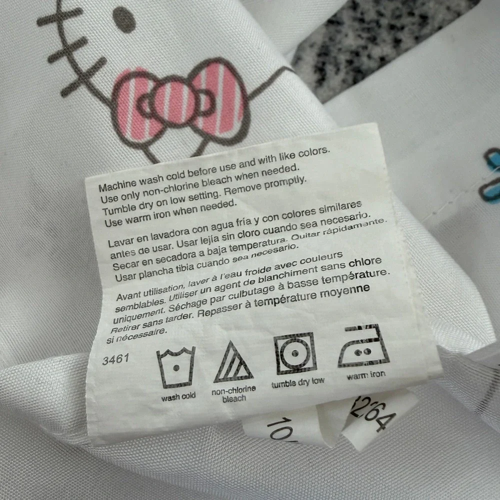 Sanrio Hello Kitty My Melody Cinnamoroll Twin Flat‎ Sheet White Kids Bedding